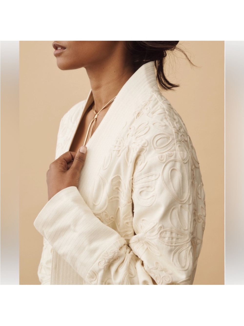 Dolan Cream Embroidered jacket - Picture 3 of 4